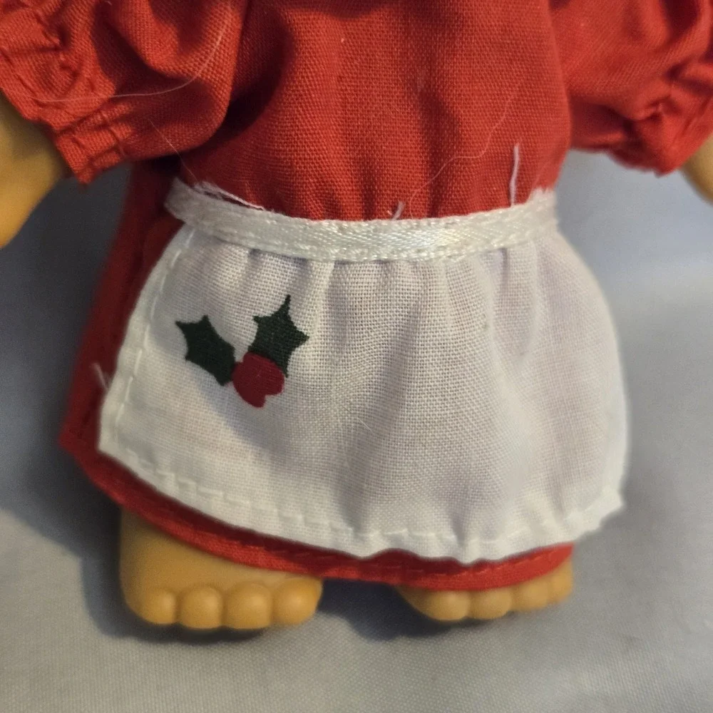 Russ Berrie Christmas Troll Doll Mrs Claus White Hair Red Dress 18279 Vintage